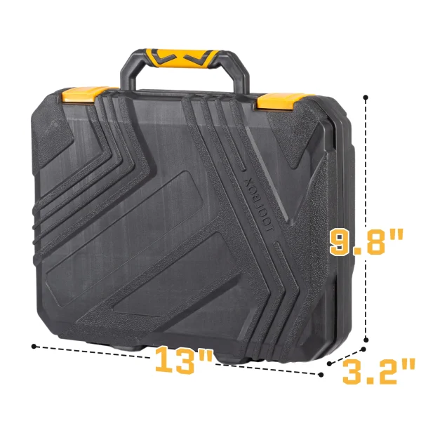 146-Piece Drill Set with 8V Yellow Cordless Drill, Home Tool Kit with Drill, House Repairing Hand Tool Kits with Portable Case - Image 5