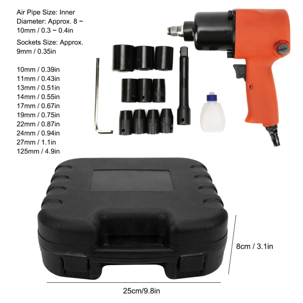 Pneumatic Wrench Set Industrial Grade 1/2in High Torsion Auto Repairing Air Tools 8111T Pneumatic Tools - Image 3