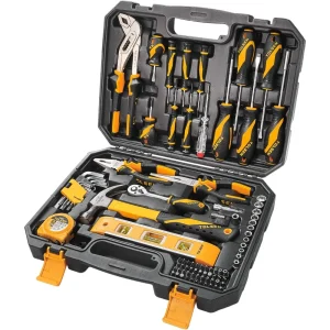 89-Piece Tool Set Household Tool Kit,Hammer Screwdrivers Set,Tool Kit with Drill Bits,Socket Wrench Set,Hex Key Set,Tape Measure